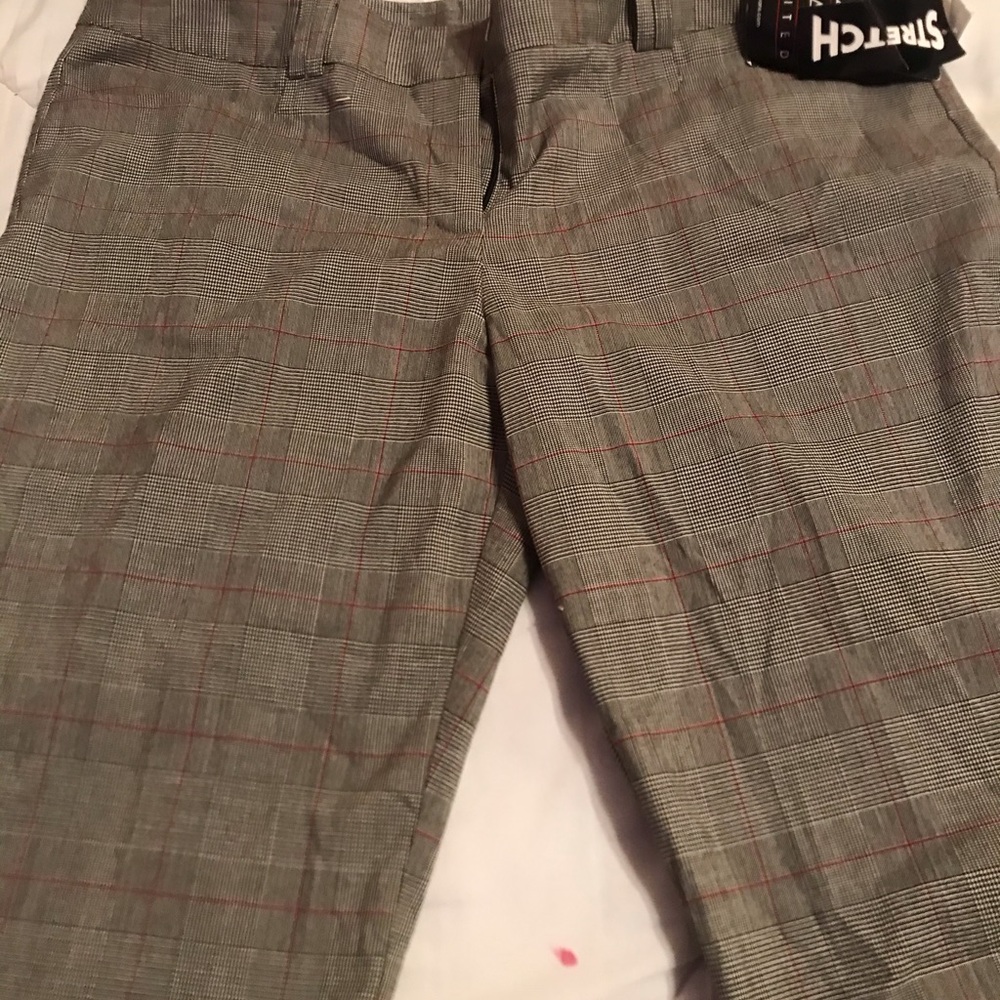 Plaid wide leg pant slacks